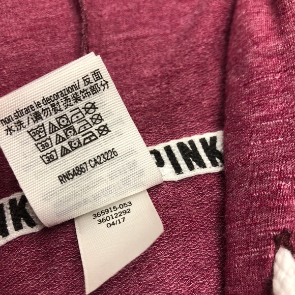NWOT Victoria’s Secret Dark Pink Hoodie Sz Sm - Picture 4 of 7